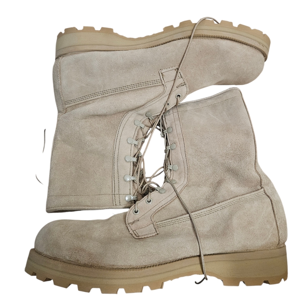Belleville 318 ST Military Desert Combat Boots Vibram Steel Toe Tan Size 14 B5